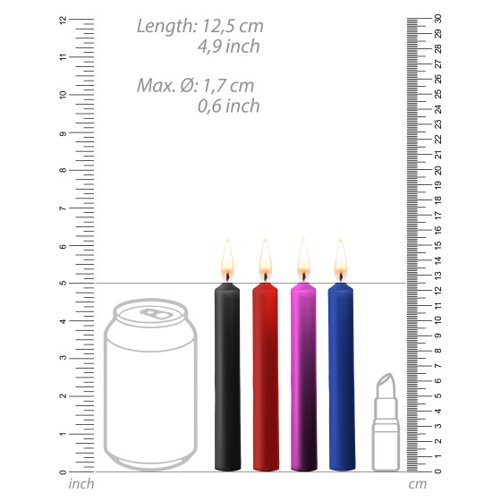 Lot de 4 mini bougies SM Wax Multicolore