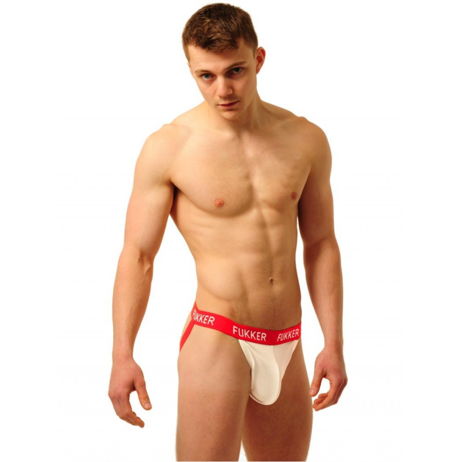 Jockstrap Fukker Blanc et Rouge