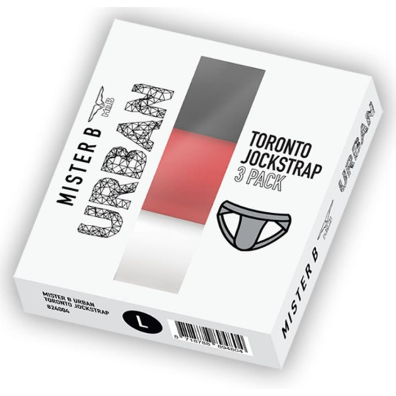 Lot de 3 Jockstraps Mister B TORONTO Blanc-Noir-Rouge