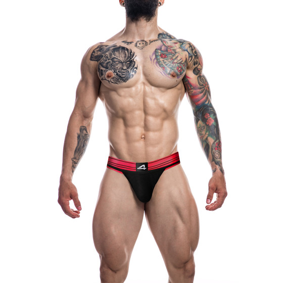 Jockstrap Rugby Noir-Rose neon