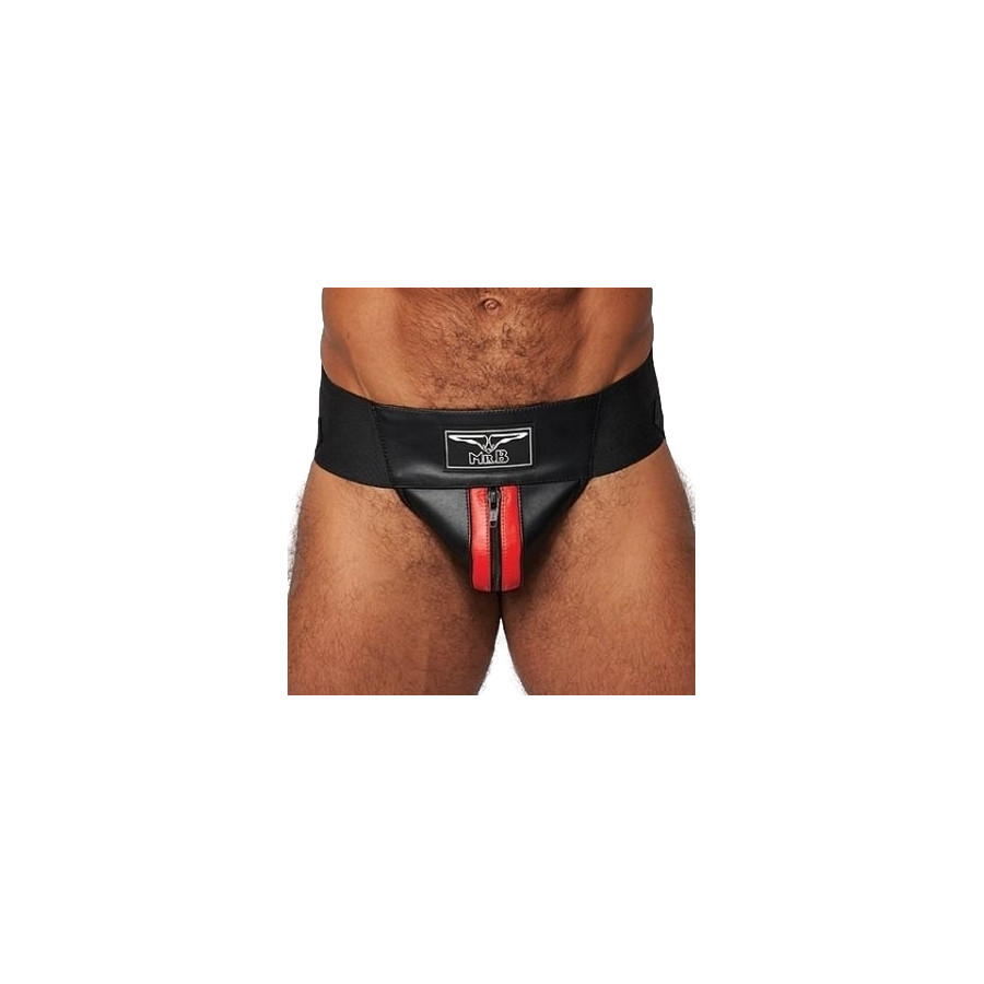 Jockstrap en cuir Mister B Noir-Rouge