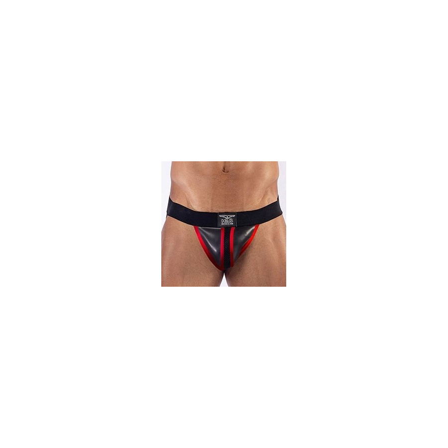 Jockstrap en néoprène Mister B Noir-Rouge