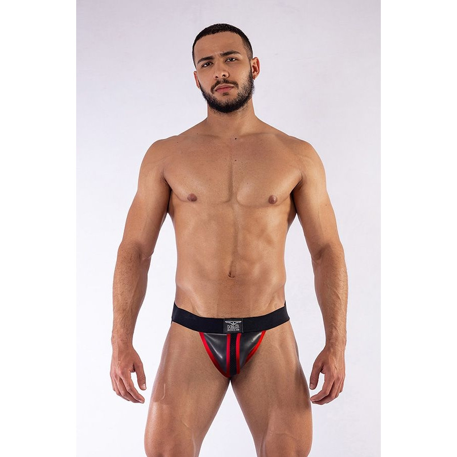 Jockstrap en néoprène Mister B Noir-Rouge