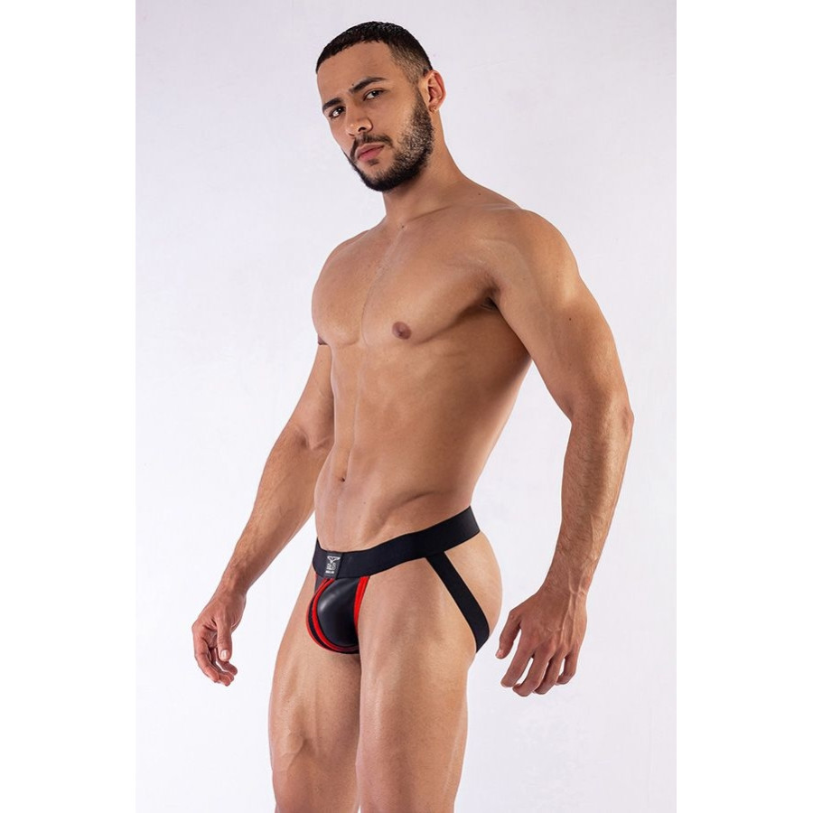 Jockstrap en néoprène Mister B Noir-Rouge