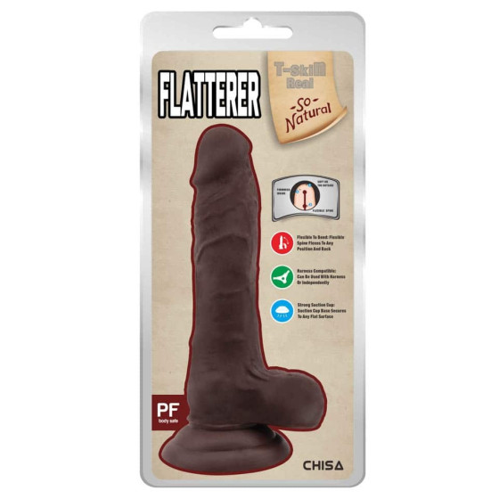 Gode réaliste Flatterer 14 x 4 cm Marron