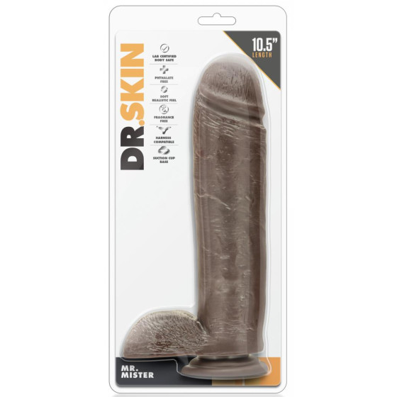 Gode réaliste Mr Mister Dr Skin 22 x 6cm Marron