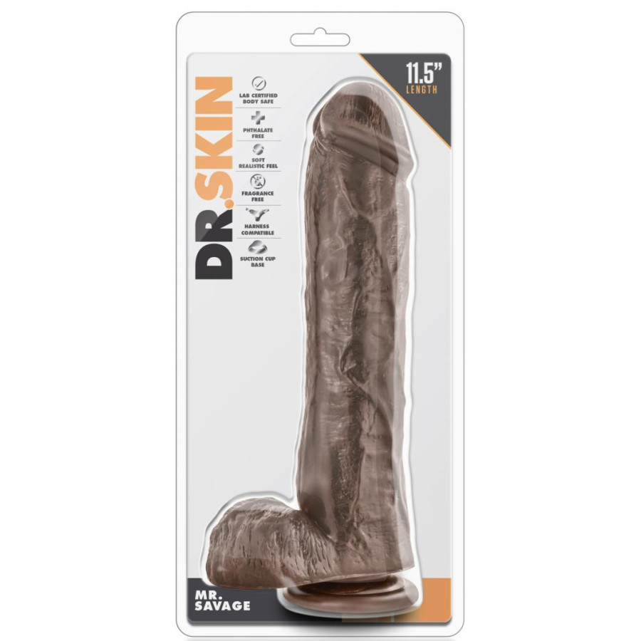 Gode réaliste Mr Savage Dr Skin 22  x5.5cm Marron