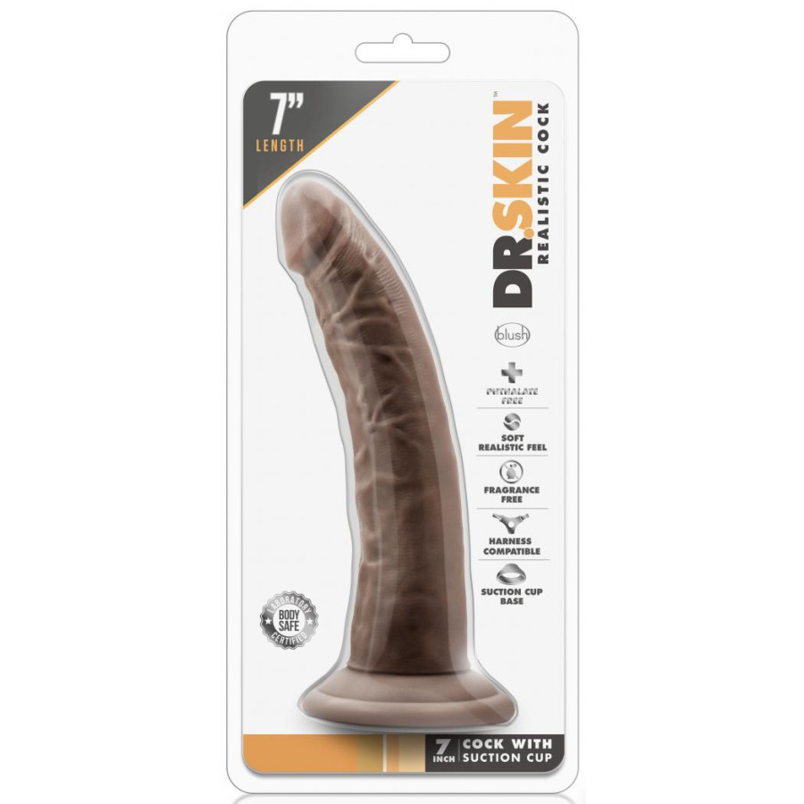 Gode réaliste Cock Long Dr Skin 17 x 4cm Marron