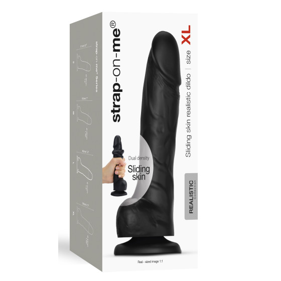 Gode Sliding Skin Strap-On-Me XL 15.5 x 4.3cm Noir