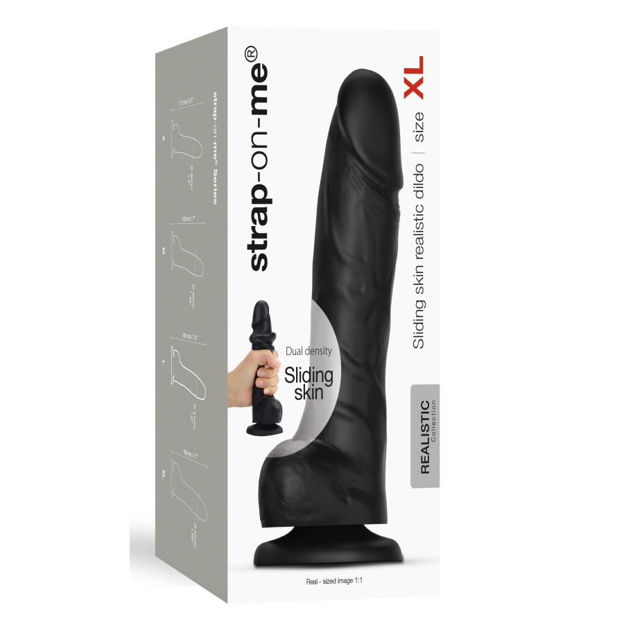 Gode Sliding Skin Strap-On-Me XL 15.5 x 4.3cm Noir