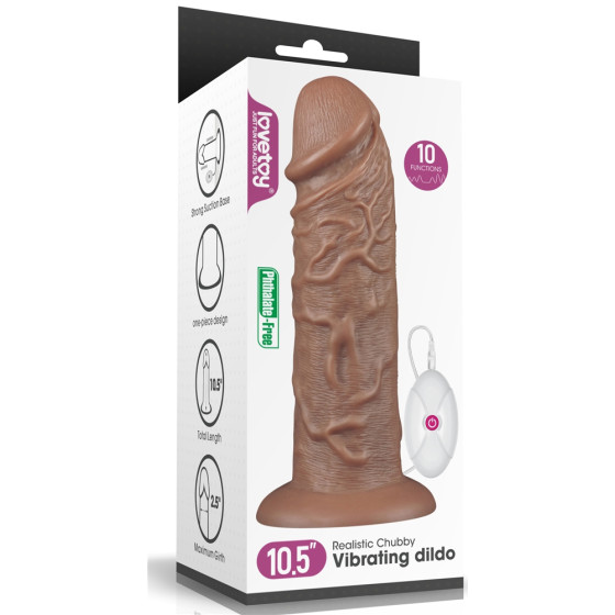 Gode vibrant Chubby Dildo 23 x 6.5 cm Marron