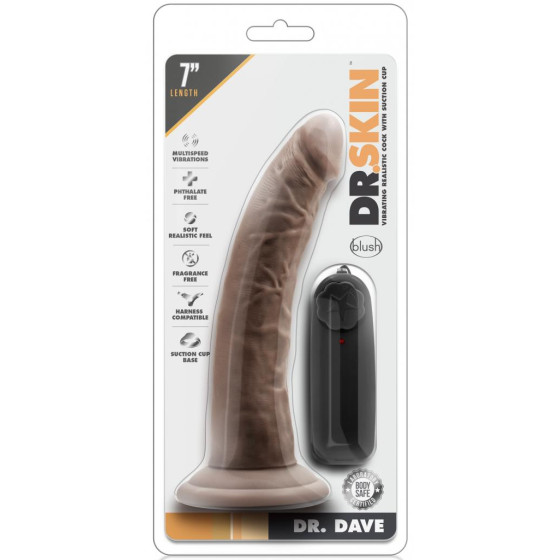 Gode vibrant Dr Dave Dr Skin 18 x 4cm Marron